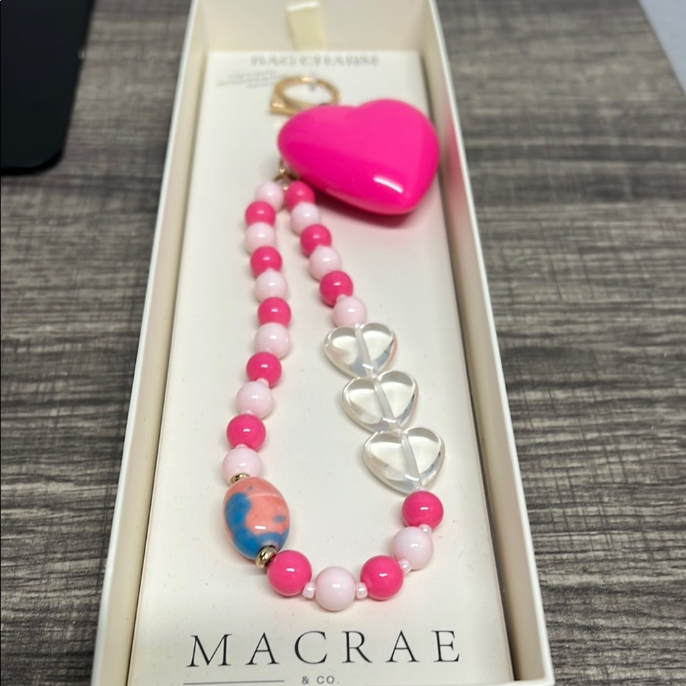 Macrae & Co | Pink Heart Bag Charm - Picture 9 of 9
